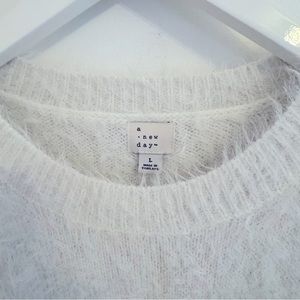 A New Day Fuzzy White Sweater